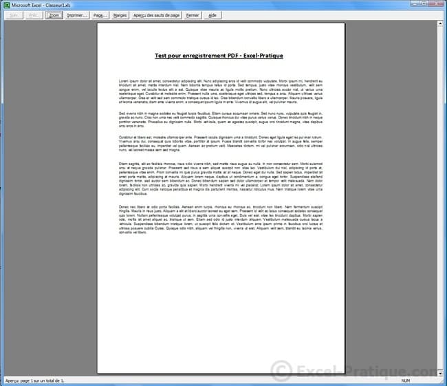 apercu - enregistrer pdf