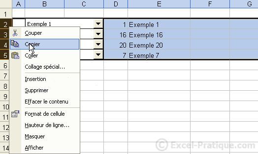 1 - recopie de listes deroulantes