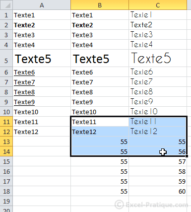 selection cellules - excel bases3