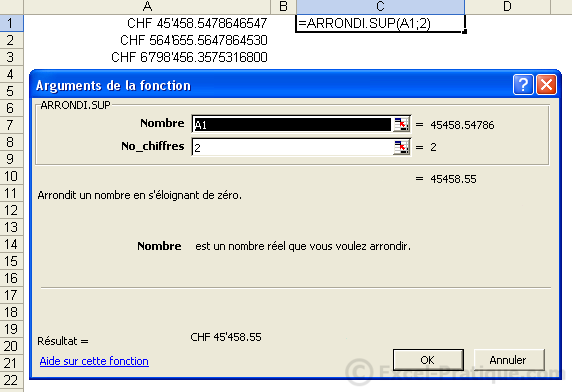 1 - arrondi sup