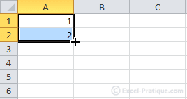 selection excel autofill series
