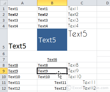 move cell excel basics4