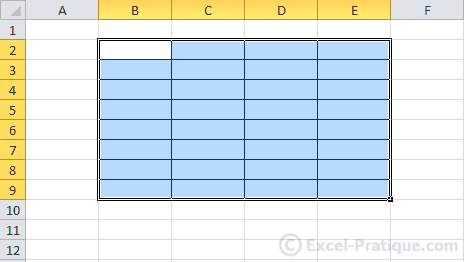 cells with borders excel table