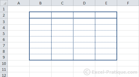 colored borders excel table