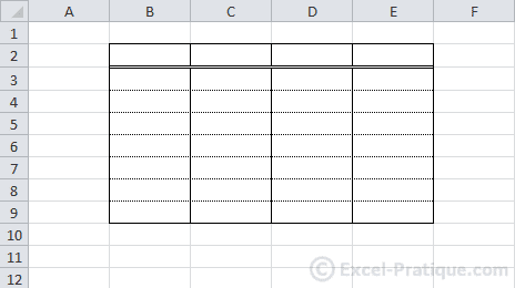 preview excel table borders
