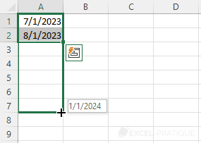 excel autofill date month