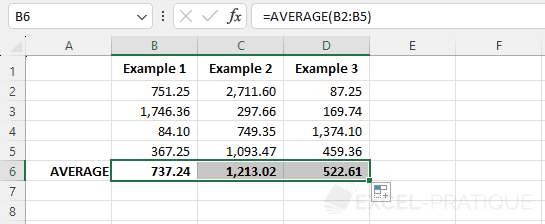 excel average functions