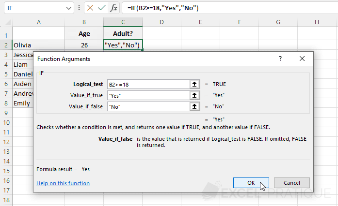 excel if function age condition