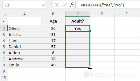 excel if function copy
