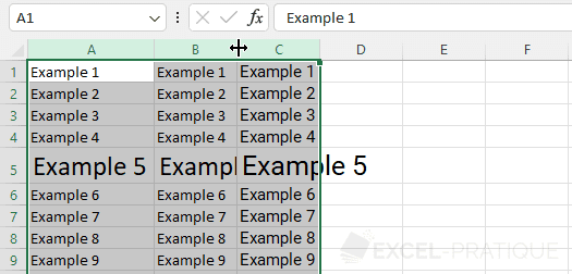 excel expand columns manipulations 2