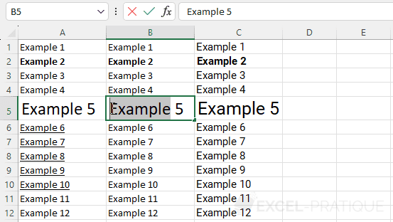 excel partial selection manipulations 2