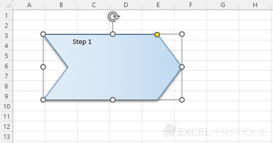 excel text shape add shapes
