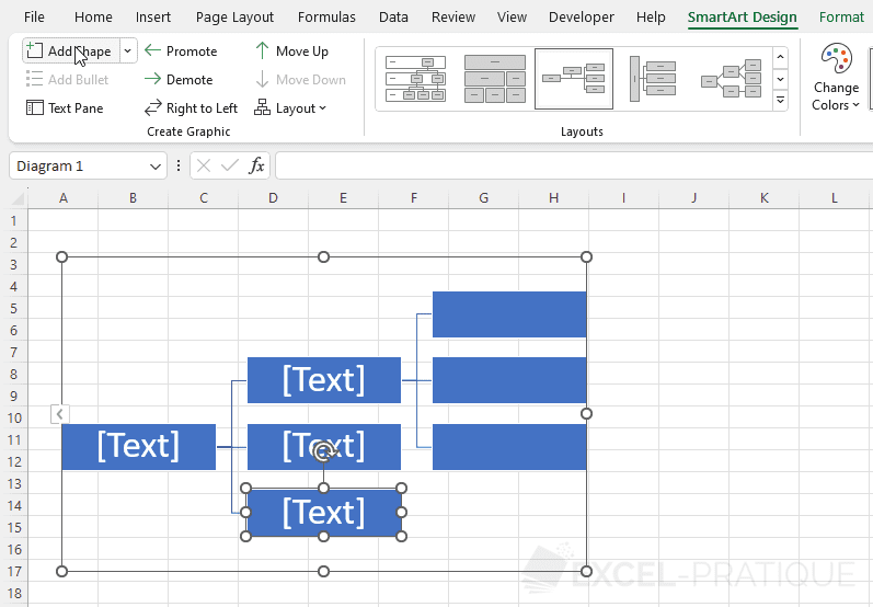 excel smartart chart add shapes 2 graphic