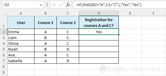 excel function and tests