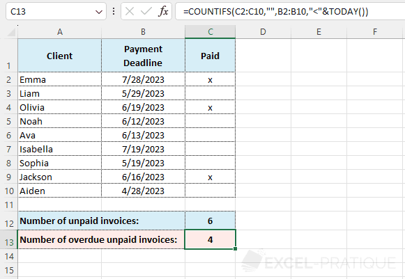 excel countifs date today