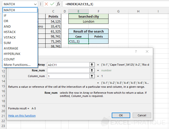 index match functions