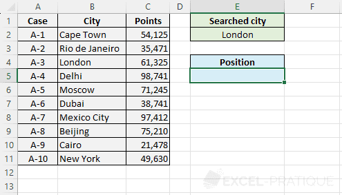 excel function match