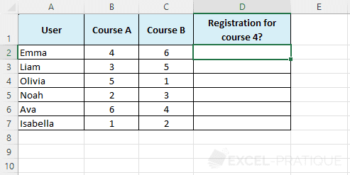 excel function or