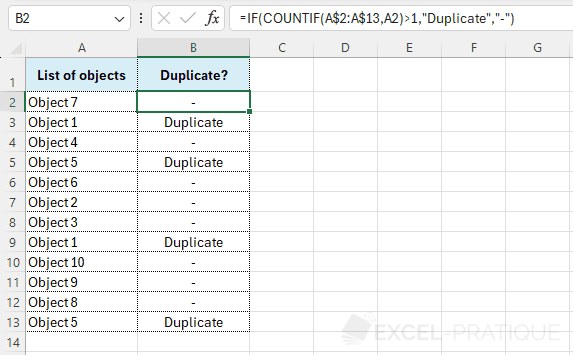 excel countif duplicates custom function