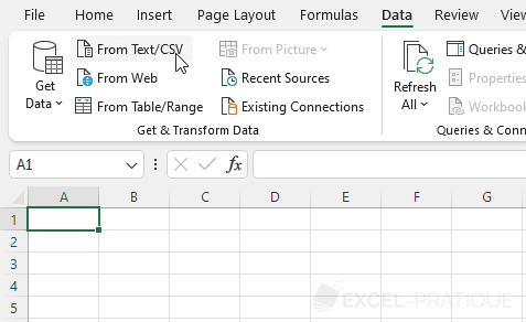 excel import csv file text