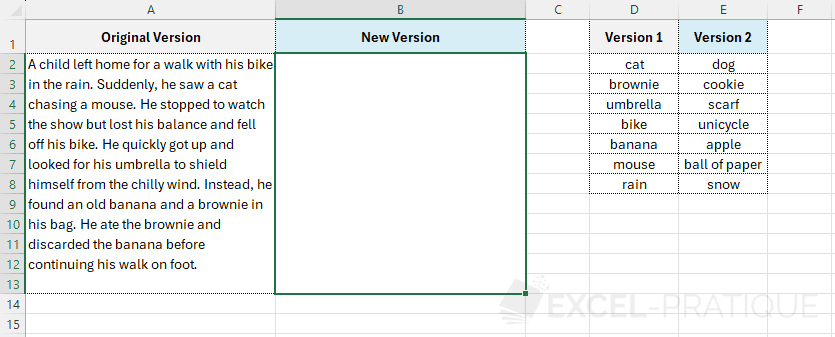excel substitute array replacements