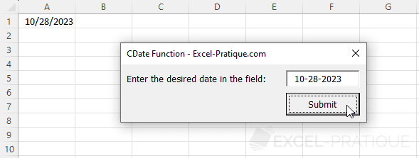 excel vba userform textbox date cell cdate