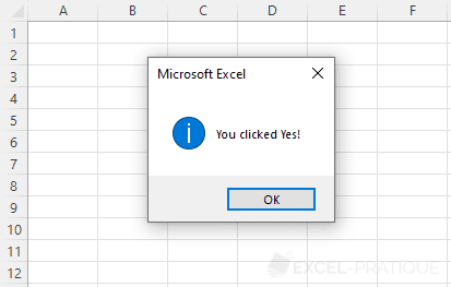 excel vba msgbox function confirmation