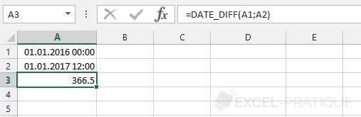 fonction excel date diff heures