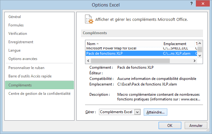 activation macro complementaire installation