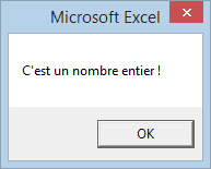 fonction vba excel is int