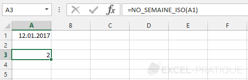 fonction excel no semaine iso