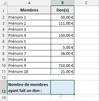 fonction excel nbval